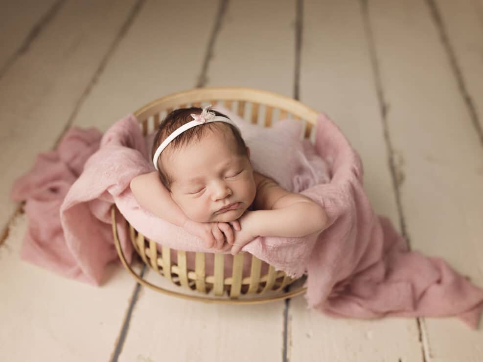 Newborn in basket